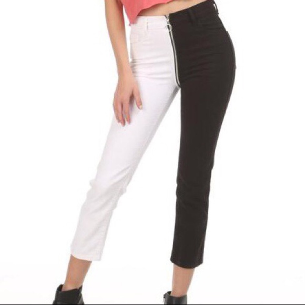 Black and white Yinyang revice jeans